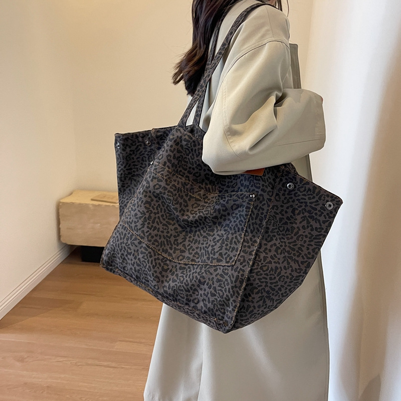 Women'S Work Bags Tote - Tas Tote Motif Leopard Tas Bahu