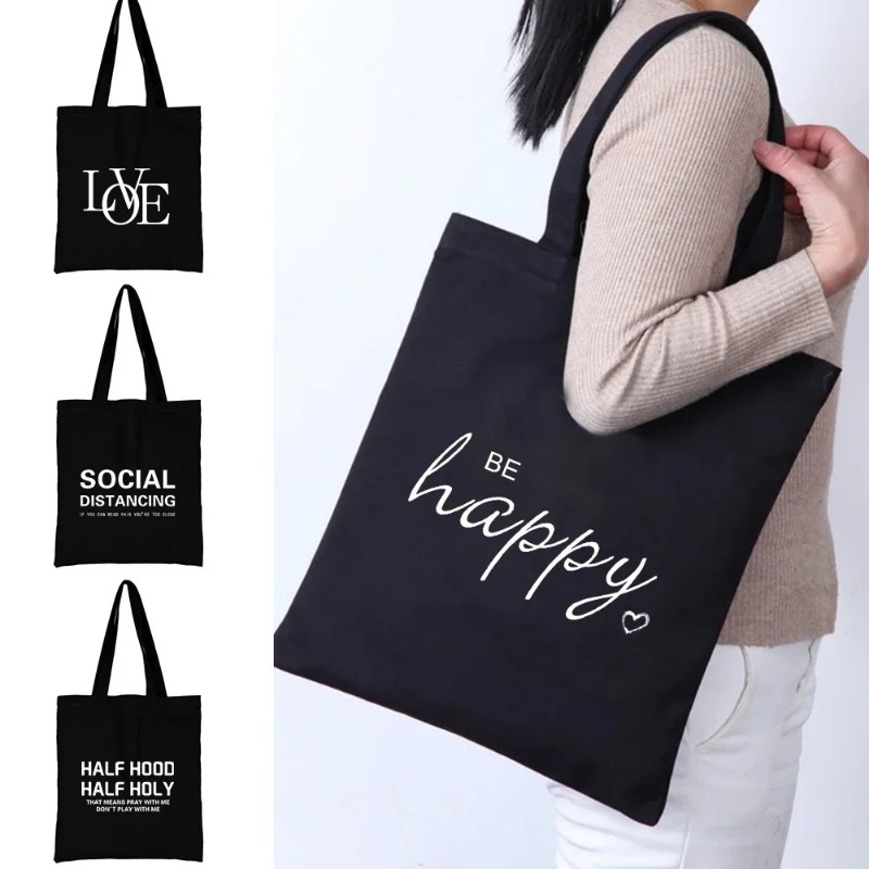 Women'S Work Bags Tote - Tas Bahu Kapasitas Besar Hitam Gambar