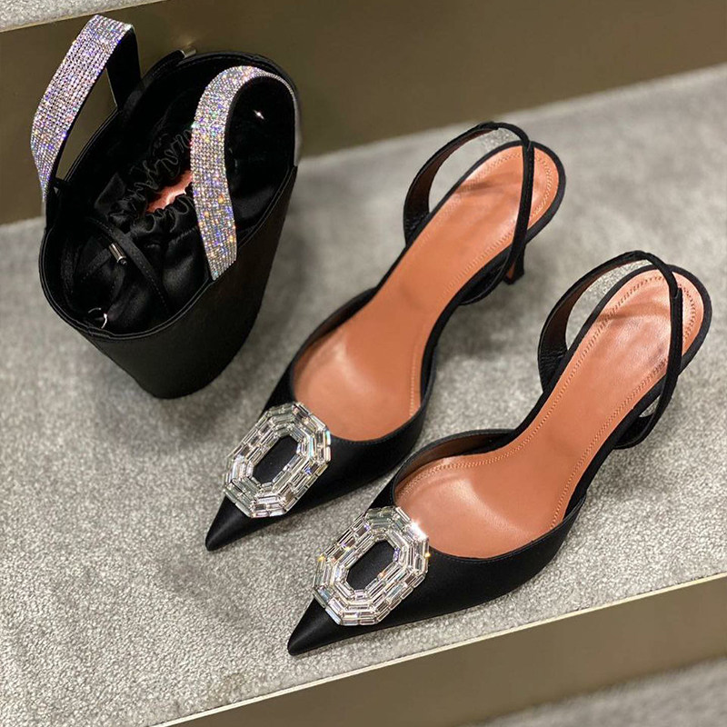 Women Bags For Party - Sandal Hak Tinggi Berhias Rhinestone Model