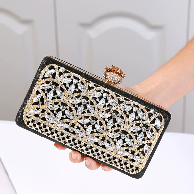 Women Bags Dubai - Tas Malam Bingkai Logam Berlian Mewah