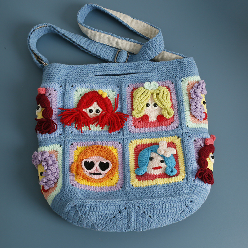 Women Bags Handmade - Tas Selempang Rajut Granny Square Buatan