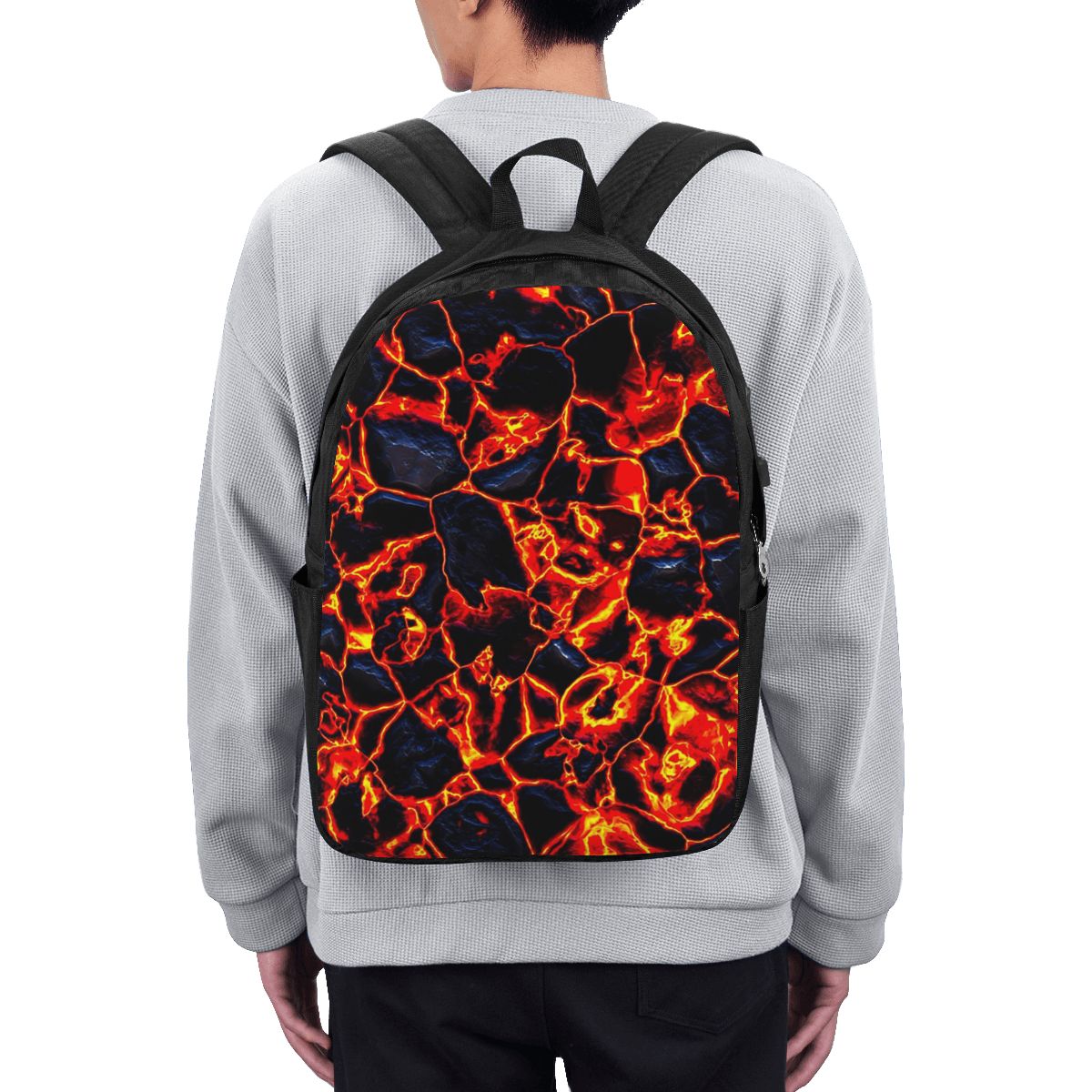 Womens Backpack - Tas Ransel Magma Volcano Lava Fire,