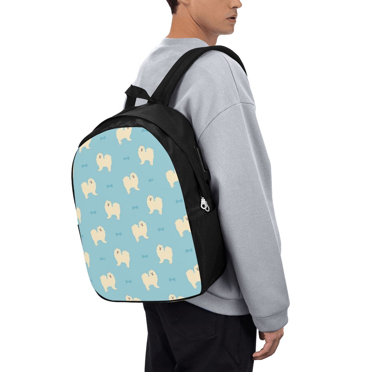 Womens Backpack - Tas Ransel Anjing Samoyed Tas Notebook