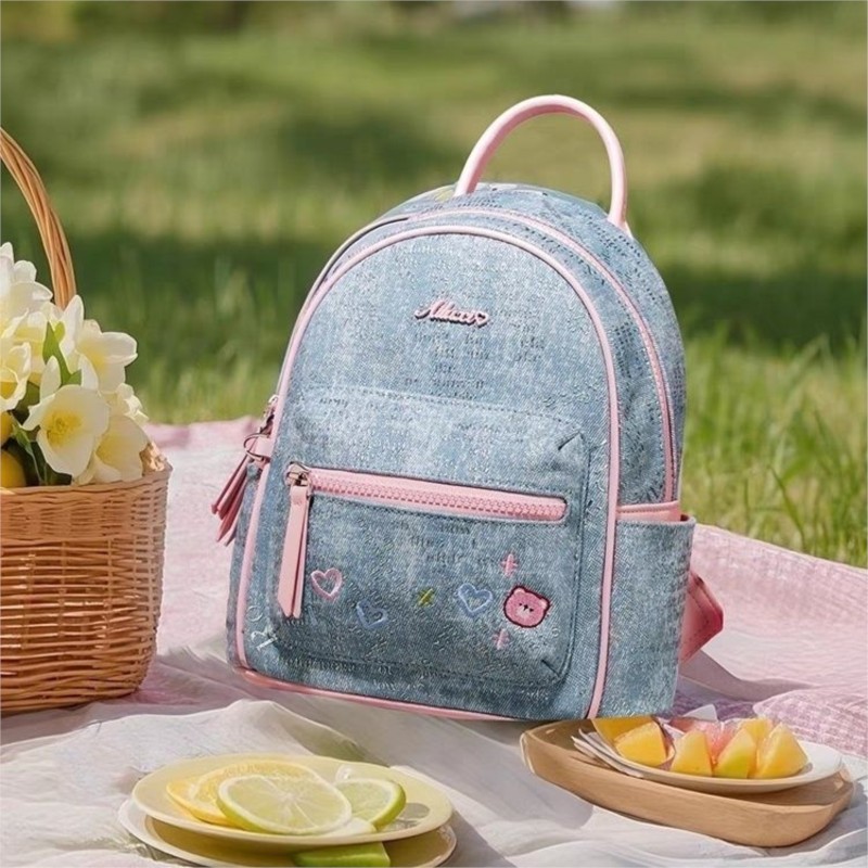 Ransel Beruang Bordir Denim Bi - Mini Backpack Women ulasan dan harga