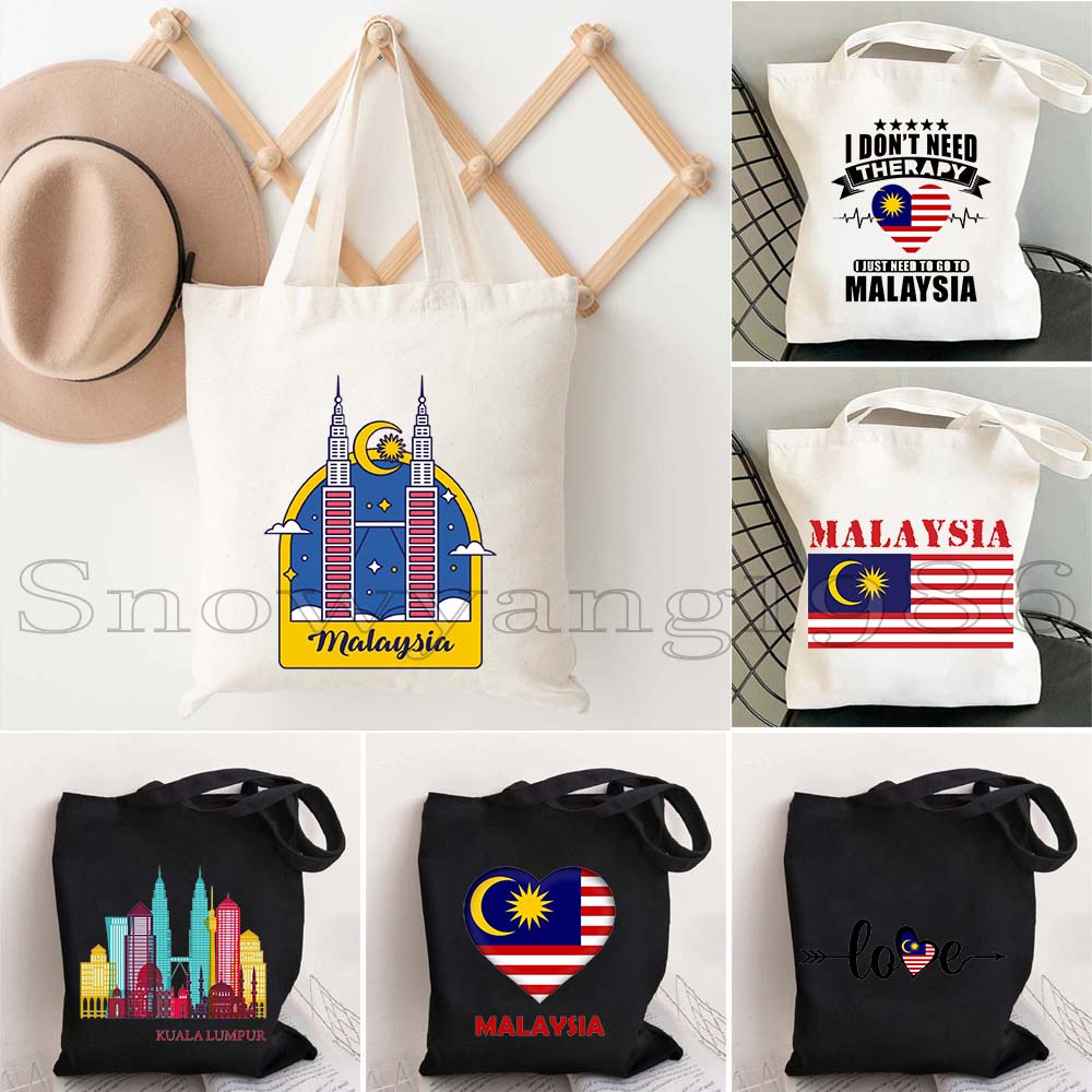 Tas Tote Kanvas Wanita Motif B - Women Bags Malaysia ulasan dan harga